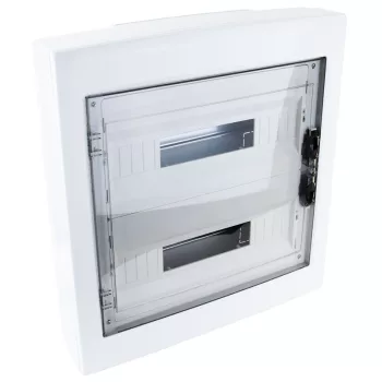   TRACON EDFKS-18/2 - Falon kívüli elosztódoboz, füstszínű-sík ajtóval, NPE nélkül 2×18 (36) modul, IP40, (H×W×D=505×464×100mm)