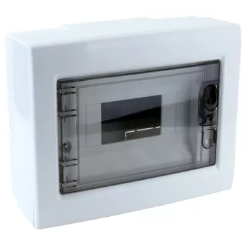   TRACON EDFKS-8/1 - Falon kívüli elosztódoboz, füstszínű-sík ajtóval, NPE nélkül 1×8 (8) modul, IP40, (H×W×D=195×240×90mm)