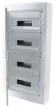TRACON EDFKSN-18/4 - Falon kívüli elosztódoboz, fehér-sík ajtóval, NPE nélkül 4×18 (72) modul, IP40, (H×W×D=872×464×120mm)