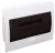 TRACON EDS-12/1 - Süllyesztett elosztódoboz, füstszínű ajtóval, N/PE sínnel 1×12 modul, IP40, (H×W×D=200×256×66mm)