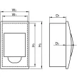 TRACON EDS-6/1 - Süllyesztett elosztódoboz, füstszínű ajtóval, N/PE sínnel 1×6 modul, IP40, (H×W×D=200×150×66mm)