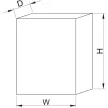 TRACON EDSF-16/3 - Fém elosztódoboz süllyesztett, maszkos, fehér 3×16 mod, H×W×D=626×464×115mm, IP42, RAL1013
