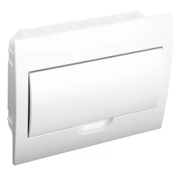   TRACON EDSN-12/1 - Süllyesztett elosztódoboz, fehér ajtóval, N/PE sínnel 1×12 modul, IP40, (H×W×D=200×256×66mm)
