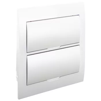   TRACON EDSN-12/2 - Süllyesztett elosztódoboz, fehér ajtóval, N/PE sínnel 2×12 (24) modul, IP40, (H×W×D=310×257×76mm)
