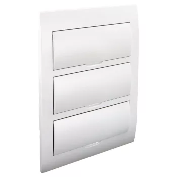   TRACON EDSN-14/3 - Süllyesztett elosztódoboz, fehér ajtóval, N/PE sínnel 3×14 (42) modul, IP40, (H×W×D=455×293×76mm)