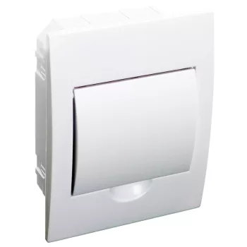   TRACON EDSN-6/1 - Süllyesztett elosztódoboz, fehér ajtóval, N/PE sínnel 1×6 modul, IP40, (H×W×D=200×150×66mm)