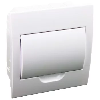   TRACON EDSN-8/1 - Süllyesztett elosztódoboz, fehér ajtóval, N/PE sínnel 1×8 modul, IP40, (H×W×D=200x186x66 mm)