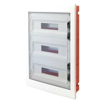   TRACON EDSS-18/3 - Süllyesztett elosztódoboz, füstszínű-sík ajtóval, NPE nélkül 3×18 (54) modul, IP40, (H×W×D=655×440×90mm)