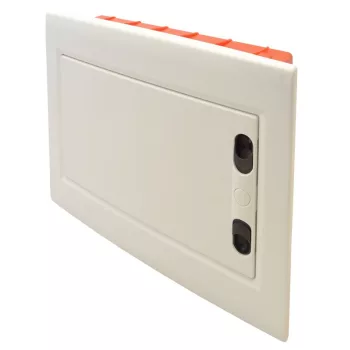   TRACON EDSSN-12/1 - Süllyesztett elosztódoboz, fehér-sík ajtóval, NPE nélkül 1×12 (12) modul, IP40, (H×W×D=240×305×80mm)