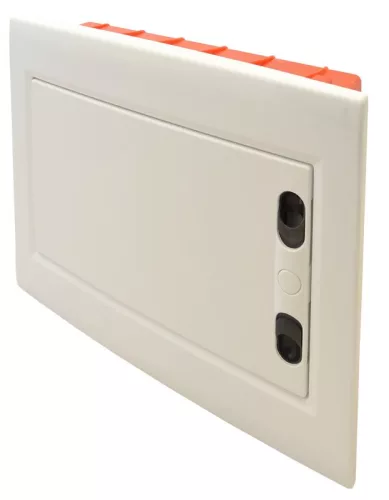 TRACON EDSSN-12/1 - Süllyesztett elosztódoboz, fehér-sík ajtóval, NPE nélkül 1×12 (12) modul, IP40, (H×W×D=240×305×80mm)