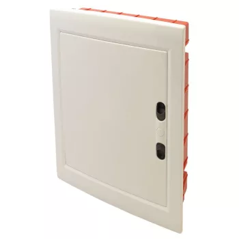   TRACON EDSSN-12/2 - Süllyesztett elosztódoboz, fehér-sík ajtóval, NPE nélkül 2×12 (24) modul, IP40, (H×W×D=395×305×85mm)