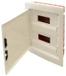 TRACON EDSSN-12/2 - Süllyesztett elosztódoboz, fehér-sík ajtóval, NPE nélkül 2×12 (24) modul, IP40, (H×W×D=395×305×85mm)