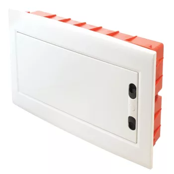   TRACON EDSSN-18/1 - Süllyesztett elosztódoboz, fehér-sík ajtóval, NPE nélkül 1×18 (18) modul, IP40, (H×W×D=270×440×85mm)