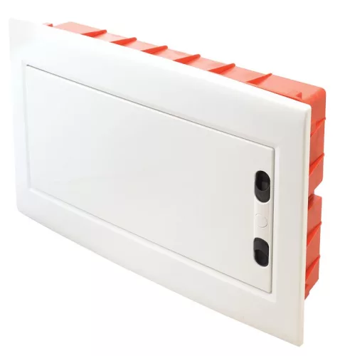 TRACON EDSSN-18/1 - Süllyesztett elosztódoboz, fehér-sík ajtóval, NPE nélkül 1×18 (18) modul, IP40, (H×W×D=270×440×85mm)