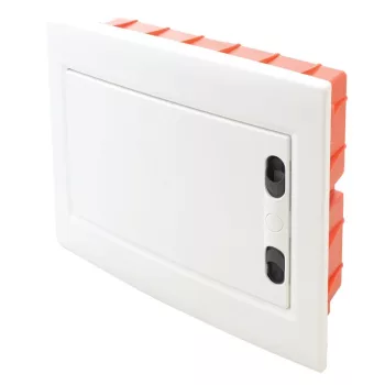   TRACON EDSSN-8/1 - Süllyesztett elosztódoboz, fehér-sík ajtóval, NPE nélkül 1×8 (8) modul, IP40, (H×W×D=180×220×88mm)