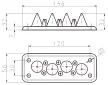 TRACON EKBV-01 - Elosztószekrény kábelbevezető, gumi, 4db kábelhez 134x48mm; IP54