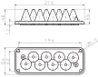 TRACON EKBV-02 - Elosztószekrény kábelbevezető, gumi, 10db kábelhez 216x84mm; IP55