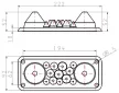 TRACON EKBV-03 - Elosztószekrény kábelbevezető, gumi, 14db kábelhez 222x92mm; IP55