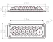 TRACON EKBV-04 - Elosztószekrény kábelbevezető, gumi, 25db kábelhez 222x92mm; IP55