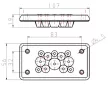TRACON EKBV-10 - Elosztószekrény kábelbevezető,gumi, 12db kábelhez 107×56×19mm, IP65