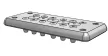 TRACON EKBV-16 - Elosztószekrény kábelbevezető,gumi, 17db kábelhez 127×56×19mm, IP65