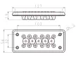 TRACON EKBV-16 - Elosztószekrény kábelbevezető,gumi, 17db kábelhez 127×56×19mm, IP65
