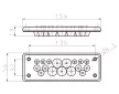 TRACON EKBV-24 - Elosztószekrény kábelbevezető,gumi, 17db kábelhez 153×56×19mm, IP65