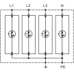 TRACON ESPD1+2-50-4P - T1+T2 AC típusú túlfeszültséglevezető, egybeépített Uc:385V; Iimp:50kA; In:50kA; Imax:160kA; Up:2,5kV; 4P