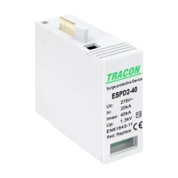   TRACON ESPD2-40M - T2 AC típusú túlfeszültség levezető betét 40 M Uc:275V; In:20kA; Imax:40kA; Up:1,3kV
