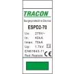 TRACON ESPD2-70-1P - T2 AC típusú túlfeszültség levezető, cserélhető betéttel Uc:275V; In:40kA; Imax:70kA; Up:1,7kV; 1P