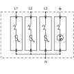 TRACON ESPD2-70-3+1P - T2 AC típusú túlfeszültség levezető, cserélhető betéttel Uc:275/255V; In:40kA; Imax:70kA; Up:1,7/1,5kV; 3+1P