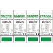 TRACON ESPD2-70-4P - T2 AC típusú túlfeszültség levezető, cserélhető betéttel Uc:275V; In:40kA; Imax:70kA; Up:1,7kV; 4P