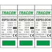 TRACON ESPD2-DC40-1000 - T2 DC típusú túlfeszültség levezető, cserélhető betéttel Ucpv: 1200V; In:20kA; Imax:40kA; Up:4kV
