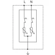 TRACON ESPD3-5-2P - T3 AC típusú túlfeszültség levezető, egybeépített Uc:275V; In:5kA; Uoc:10kV; Up:1,2kV; 2P