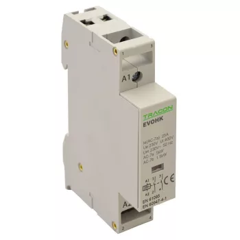   TRACON EVOHK2-25V - Installációs kontaktor 230V, 50Hz, 1 Mod, 1×NO+1×NC, AC1/AC7a, 25A,