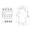 TRACON EVOK4B1603 - Kombinált védőkapcsoló, 4P, 4modul, B karakterisztika B16A, 30 mA, 10kA, A
