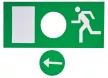TRACON EXIT-02-J - Élvilágítós LED kijáratjelző ragasztható piktogramokkal 230V, 50Hz, 8×LED, 3h, 2,4V / 900mAh, Ni-Cd