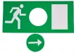 TRACON EXIT-03-J - Élvilágítós LED kijáratjelző ragasztható piktogramokkal 230V, 50Hz, 18×LED, 3h, 3,6V / 900mAh, Ni-Cd