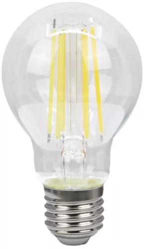 TRACON FILA6012NW - COG LED gömb fényforrás, átlátszó 230 VAC, E27, 12W, 1530 lm, A60, 4000K, EEI=E