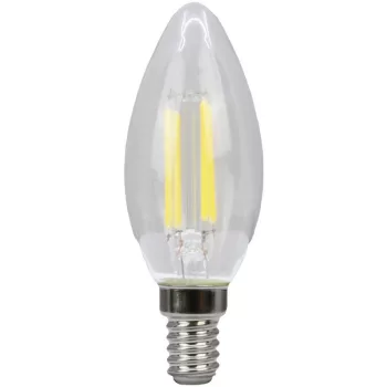   TRACON FILC354NW - COG LED gyertya fényforrás, átlátszó 230 VAC, E14, 4W, 470 lm, C35, 4000K, EEI=E