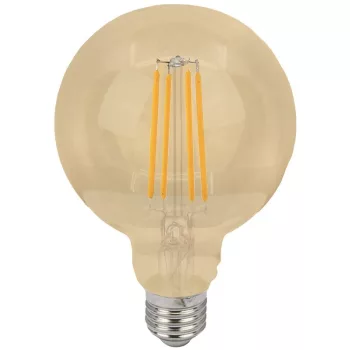   TRACON FILGG958W - COG LED gömb fényforrás, arany 230 VAC, E27, 7W, 800 lm, G95, 2500K, EEI=E