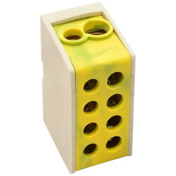   TRACON FLE-35/25ZS - Főáramköri leágazó kapocs, sínre szerelhető, zöld/sárga 1×35+1×25mm2/1×35+1×25mm2, 400VAC, 125A