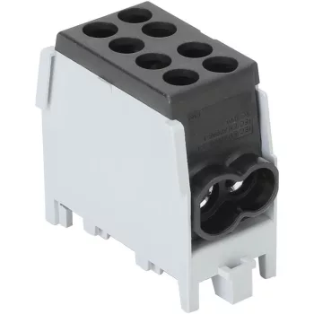   TRACON FLECU-25-16-2F - Főáramköri leágazó kapocs, sínre szerelhető, fekete 2.5-25mm2, max. 1000VAC/DC, max.101A