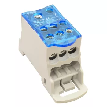   TRACON FLSO70 - Fővezetéki leágazó sorkapocs nyitható fedéllel 1×70(50)mm2 / 6×25(16)mm2, 1000VAC/DC, 160A