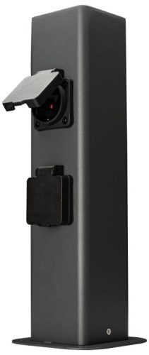 TRACON GARN2S - Kültéri energiaoszlop SCHUKO csatlakozóval, antracit 2xSCHUKO, max.16A, 250VAC, 2600W, 3x1,5mm2, H05VV-F, IP54