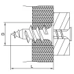 TRACON GBT - Gipszkartonba becsavarható tipli L=36mm, D=16mm, PA6.6