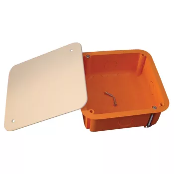   TRACON GD100 - Gipszkarton doboz, sima, fedéllel, narancssárga 100×100×45mm