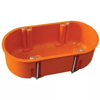   TRACON GD71D - Gipszkarton doboz, dupla, fedél nélkül, narancssárga 140×65×45mm
