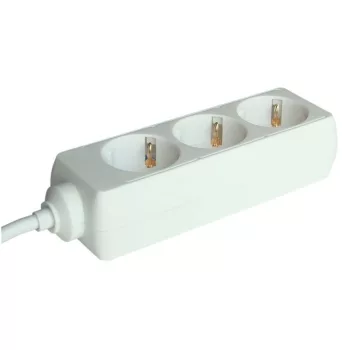  TRACON H3-3M - Hordozható elosztósáv, normál, fehér 3×SCHUKO, 3m, max.16A, 250VAC, 3680W, 3x1,5mm2, H05VV-F