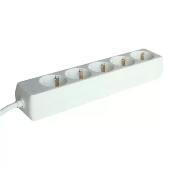   TRACON H5-5M - Hordozható elosztósáv, normál, fehér 5×SCHUKO, 5m, max.16A, 250VAC, 3680W, 3x1,5mm2, H05VV-F